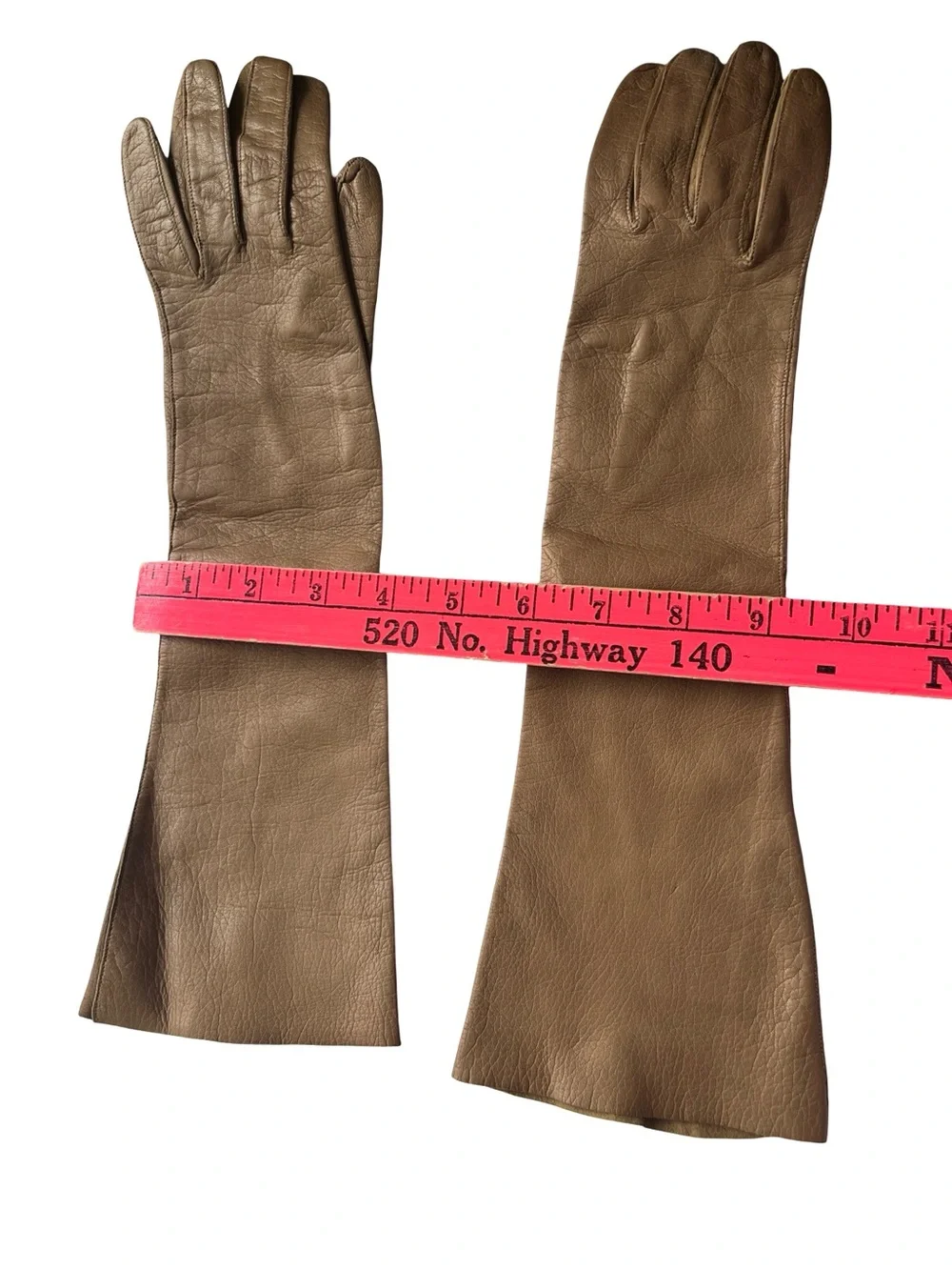 Vintage Dayne Taylor Brown Leather Gloves Lightweight Thin Soft Made in Italy